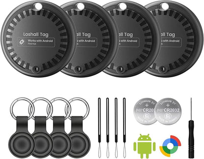 Air Tags for Android,Air Tags-4 Pack Android,2 Year Battery Life,Android Tracker Tags with 4 Case,Google Find Trackers for Google'S Find Hub App,IP65 Waterproof Luggage Tracker for Keys