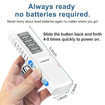 Battery-Free Digital Luggage Scale, 110lbs/50kg Portable Handheld Hanging Scale for Luggages, Suitcases, Backpacks & Bags, Easy Weighing for Travel, No Need Batteries (White)