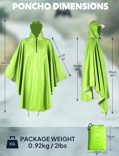 ANYOO Waterproof Rain Poncho Bike Bicycle Rain Capes Lightweight Compact Reusable for Adults