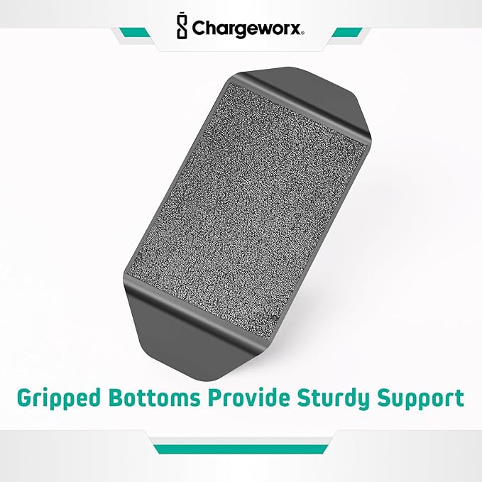 CHARGEWORX Magnetic Cable Organizer – Weighted Non-Adhesive Cord Holder with 3 Magnetic Clips for USB-C, Lightning & MagSafe Cables – Desk, Office & Nightstand Cable Management