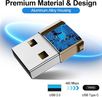 𝟒𝐏𝐚𝐜𝐤 𝐔𝐩𝐠𝐫𝐚𝐝𝐞𝐝 USB to USB C Adapter,Type-C Female to A Male Car Charger OTG Converter for Apple Watch Ultra 8 9 10,iPhone 16 15 14 13 Pro Max,Samsung S24,Nintendo Switch,AirPods,iPad,Car