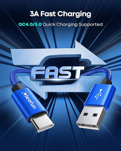 CLEEFUN USB C Cable 3ft, 5-Pack USB A to Type C Charger Cord Fast Charging for iPhone 17 16 15 Pro Max Air Plus, for Samsung Galaxy S25 S24 S23 S22 S21 S20 S10 A17 A16 A15 A56 A55 A26 A35 A36 A71