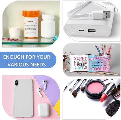 9 Pcs Christmas Hockey Gifts Inspirational Makeup Bag for Women Hockey Lovers Players Ice Gifts Bags Cosmetic Travel Pouch for Women Mom Athletics Birthday