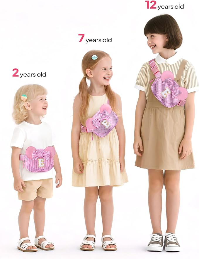 Daughter Gifts - Birthday Gifts for 3 4 5 6 7 8 9 10 11 12 13 Year Old Girls, Initial Fanny Pack Crossbody Bag Belt Bag Purse for Teen Girls Bean Pink H