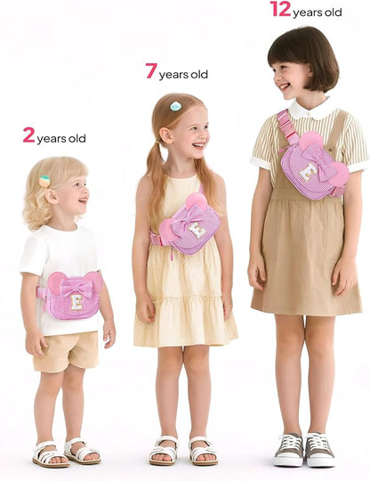 Birthday Gifts for 3 4 5 6 7 8 9 10 11 12 13 Year Old Kids Girls | Initial Fanny Pack for Girls Kid Gifts Personalized Belt Bag for Kids Girl | Pink C