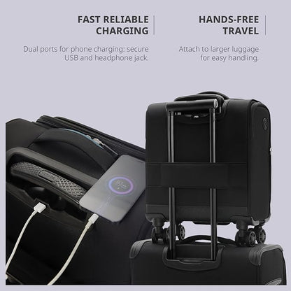 Verage Carry On Underseat Luggage with Wheels & USB Port, 14 Inch Wheeled Spinner Bag Carry-on Luggages for Airlines, Lightweight Suitcase Men Women, Pilots and Crew(14-Inch Compact Underseat Pro)