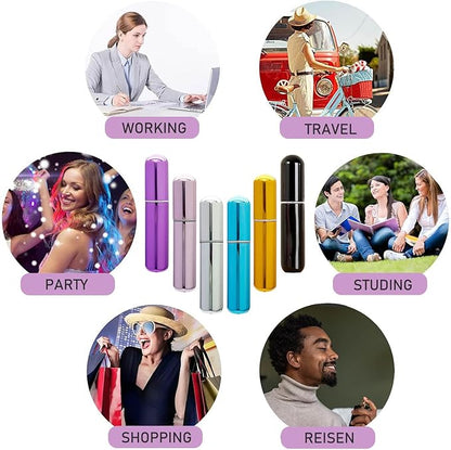 Atomizer Sprayer for Perfume, Travel Size Perfume Refillable Bottle Cologne Spray Bottles Empty Small and Portable, Easy to Filling Suitable for Traveling, Business, Outgoing(5ml, 6PCS)