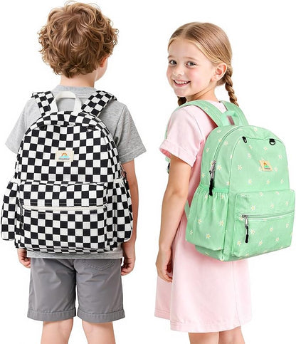 STEAMEDBUN Corduroy Kids Backpack for Girls and Boys 5-8: Girls Backpack for Elementary Kindergarten - 15 inch Cute Backpacks for Kids - Daisy