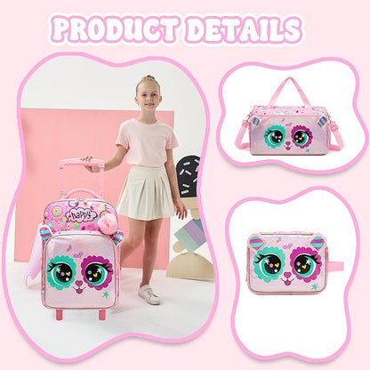 Kids Luggage with Wheels Suitcases Travel Softside Suitcases 16" Carry on Suitcase with Duffle Bag Luggage Sets Airline Approved