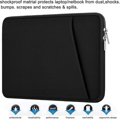 Laptop Sleeve, Durable Briefcase Shockproof Protective Case, Handbags Portable Laptop Bag for 15.6 inch HP Dell Asus Lenovo Notebook Computer with Front Pocket, Black