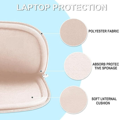 Laptop Case 15.6 inch, Shockproof Protective Laptop Cover Briefcase Carrying Computer Bag with Accessory Pocket, Portable Computer Sleeve Compatible with MacBook, HP, Dell, Lenovo, Asus, Pink