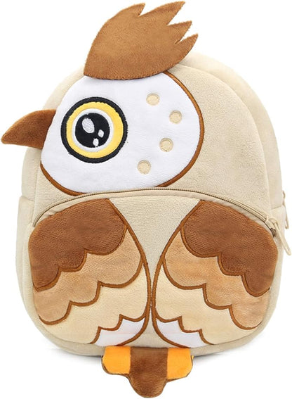 Zoo Toddler Kids Backpacks Cute Plush Little Girls Boys Animal Backpacks（Owl Brown）