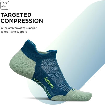 Feetures Elite Max Cushion No Show Tab Ankle Socks - Sport Sock with Targeted Compression