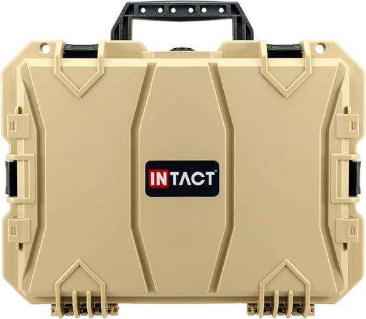 Eylar 18" Intact Series Hard Camera Case, Lightweight and Durable Stacker Design with Foam (Tan)