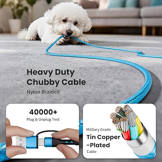 Stocking Stuffers, 3 in 2 USB A/C Cable to iPhone 17 Charger/Apple Watch Charger/Lightning, Braided Multi Charging Cable Cord, RV Camping Essentials, Designed for iWatch Series & iPhone17-11/iPad-5FT