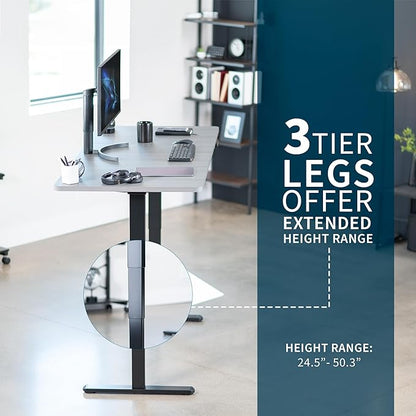 VIVO Electric 71 x 30 in Dual Motor Sit Stand Desk, Memory Height Adjustment, 2B Series, Dark Gray Top Black Frame, DESK-KIT-2B7G