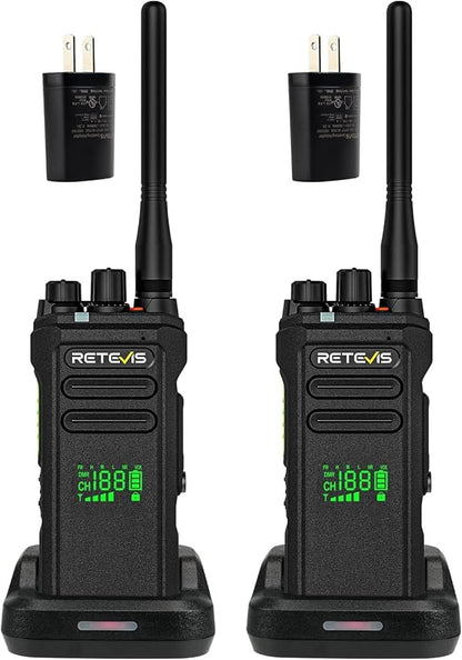 Retevis NR30D DMR Two Way Radios Long Range,Noise Canceling,IP67 Waterproof,TDMA,AES256,15-Hour Battery Life,Compatible with Motorola CP100D,Professional Digital Walkie Talkies for Industrial(2 Pack)