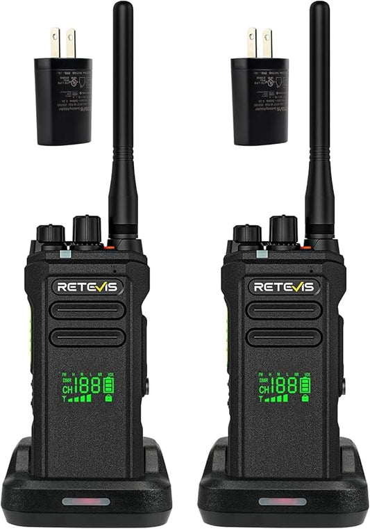 Retevis NR30D DMR Two Way Radios Long Range,Noise Canceling,IP67 Waterproof,TDMA,AES256,15-Hour Battery Life,Compatible with Motorola CP100D,Professional Digital Walkie Talkies for Industrial(2 Pack)