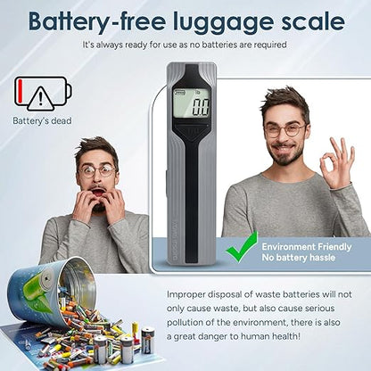 travel inspira Luggage Scale Battery-Free, Travel Essentials, Portable Handheld Suitcase Weight Scale for for Travel Accessories, 110lbs/50kg