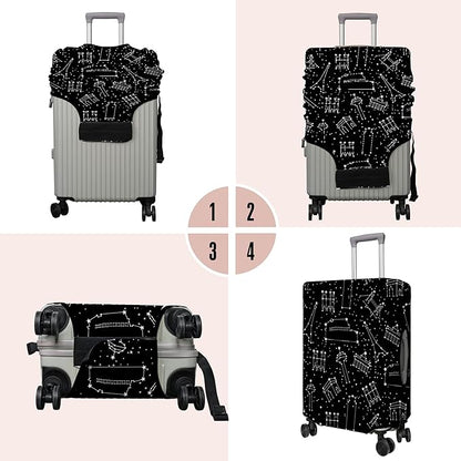 Travel Luggage Cover Suitcase Protector Fits 18-32 Inch Wheel Covers PatternedTravel Related Items Flower Luggage Protector Elastic M