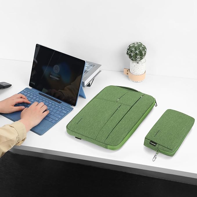 Omnpak Surface Pro 11 Case,13 inch Laptop Sleeve for Surface Pro 12/11/10/9/8/X/7/6/5/4/3 with Side Handle Strap and Accessory Pocket,Recycled PET Laptop Carrying Bag