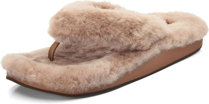 OLUKAI Kipe'a Heu Women's Sandal Slippers, Soft & Comfortable Shearling-Wrapped Straps, Durable Rubber Outsoles for All-Day Wear, Causal & Cute Everyday Style
