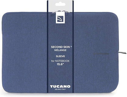 TUCANO Melange Neoprene Sleeve Comp. with MacBook Pro 16” / Laptop up to 15.6”, 4mm Thick, Anti-Slip, Anti-Scratch Blue