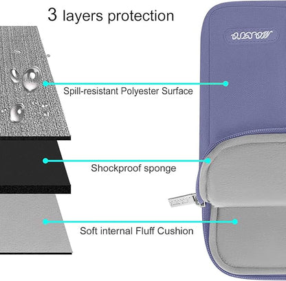 MOSISO Laptop Case 16 inch, 15-15.6 inch Laptop Sleeve Compatible with MacBook Pro 16 M4 M3 M2 M1, HP Acer Dell Lenovo ASUS Notebook, Polyester Vertical Computer Sleeve Bag with Pocket, Lavender Gray