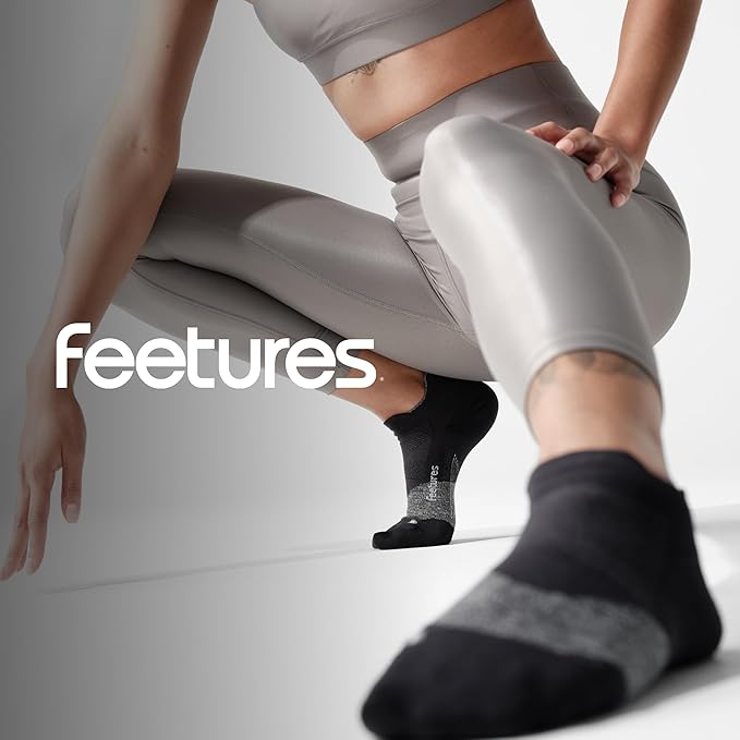 Feetures Elite Light Cushion No Show Tab Athletic Ankle Socks - Sport Sock with Targeted Compression