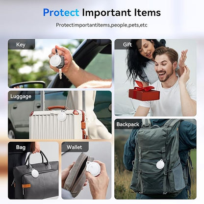 Smart Tags-4 Pack, Smart Bluetooth Tracker Work with Apple Find My, Key Finders and Find My Tracker, Game Changer Waterproof Smart Tag with Key Ring Tracker Tag for Keys/Luggage/Wallet