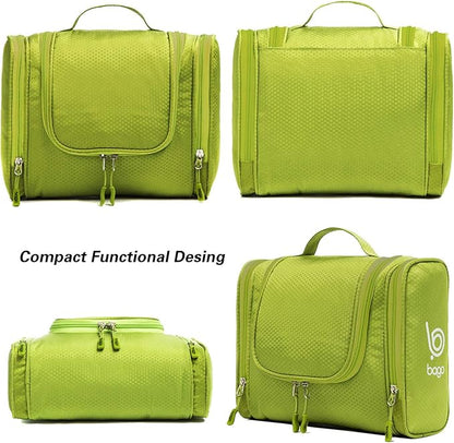 Bago Travel Toiletry Bag for Women and Men X-Large Waterproof Hanging Large Toiletry Bag for Bathroom and Travel Bag for Toiletries Organizer - Makeup Bag (Green)