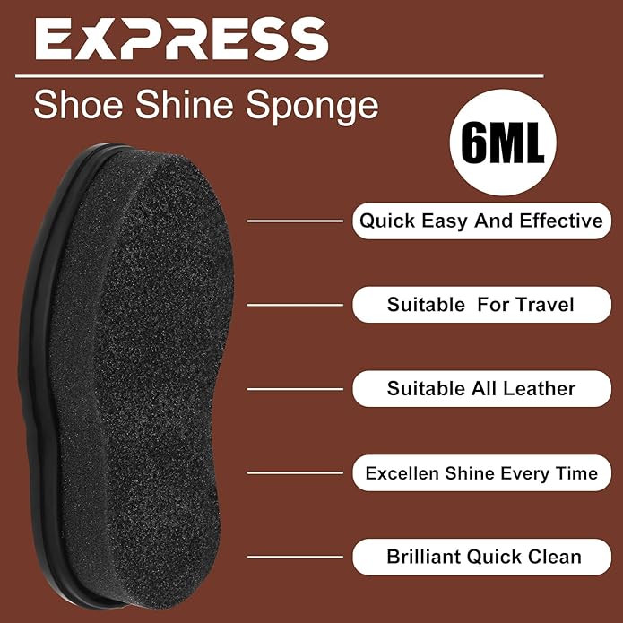 Loopeer 12 Pcs Shoe Shine Sponge Bulk, Instant Leather Shoes Shiner Care for Boots, Leather Accessories Quick Cleaning