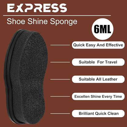 Loopeer 12 Pcs Shoe Shine Sponge Bulk, Instant Leather Shoes Shiner Care for Boots, Leather Accessories Quick Cleaning