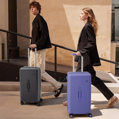 mixi 24'' Plus Trunk Luggage Medium Checked Luggage PC Hard Shell Rolling Travel Suitcases with Spinner Wheels & TSA Lock, Dreamy Purple