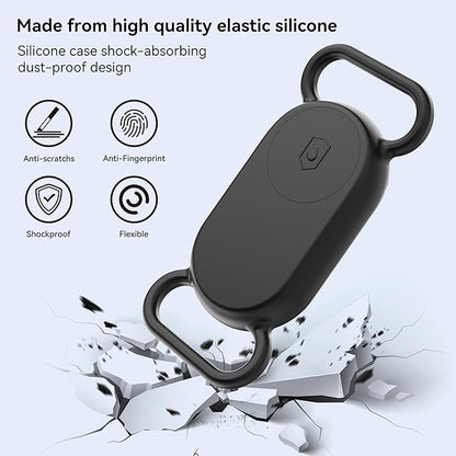 Dog Collar Holder(2 Pack) for Galaxy Smarttag2, Waterproof Silicone Case for Pet Cat, Anti-Lost Scratch Resistant Protective Cover Accessory for Samsung Galaxy Smart tag2 (Black/Olive Green)
