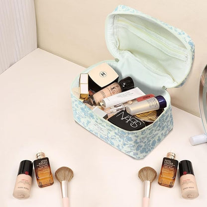 Large Makeup Bag, Cute Cosmetic Bag for Women Girls, Floral Coquette Aesthetic Toiletry Bag, Travel Make Up Organizer Bag(Multicolor)
