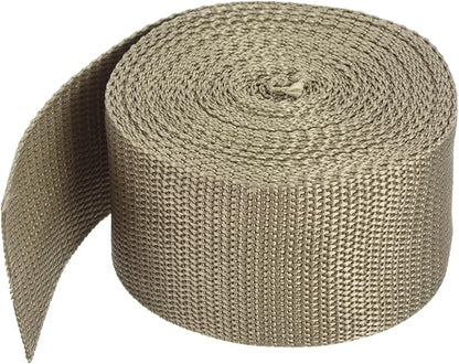 MECCANIXITY Lightweight Polypropylene Webbing Strap 2" 5 Yard Backpack Strapping Band Dark Khaki for Outdoor Luggage Cargo Straps