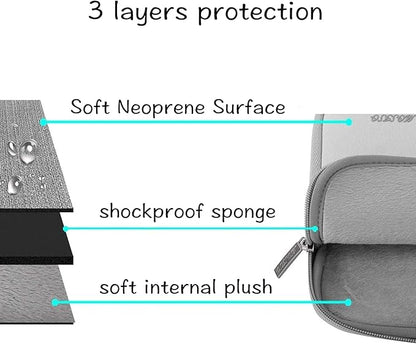 MOSISO Laptop Case 13.3 inch, 13-13.3 inch Laptop Sleeve Bag Compatible with MacBook Air/Pro 13/Pro 14 M5 M4 M3 M2 M1, HP Dell ASUS Lenovo, Neoprene Computer Sleeve Bag with Small Case, Light Gray