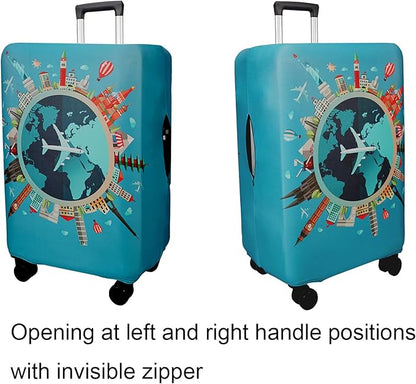 WUJIAONIAO Travel Luggage Cover Baggage Suitcase Cover Protector Skins 18-32 Inch (A15 Go Travel, M (for 22-24 inch luggage))