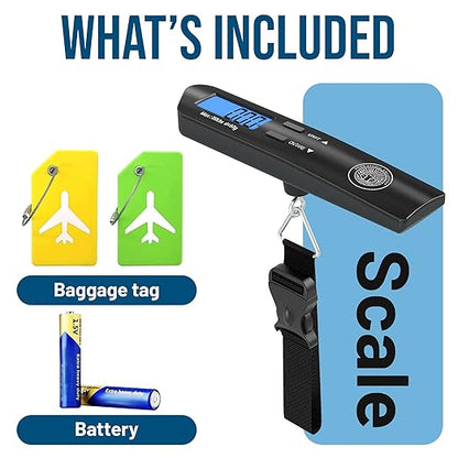 Luggage Scale with Baggage Tags Included Digital HD LCD Display 110 lb/50 kg Capacity Weight Luggage Scale for Heavy Baggage Digital Baggage Weight Scales for Small to Large Size Bag Battery Included