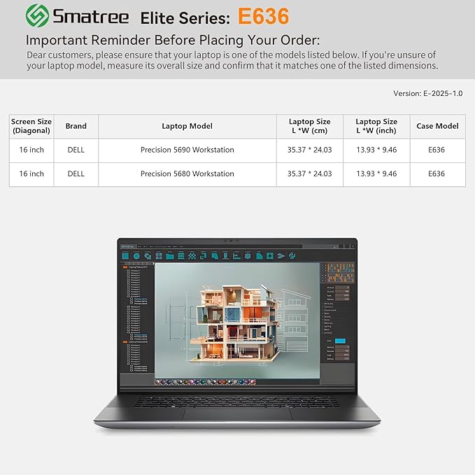 Smatree Laptop Sleeve for 16 inch DELL Precision 5690/5680 Workstation, Protective Laptop Case with Accessory Pocket, YKK Zipper, Patented Super-Corner Design, Green(E636G)