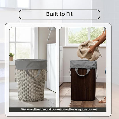 LFH Home Cotton Canvas Large Laundry Bag with Handle, Heavy Duty Drawstring Closure Washable Laundry Bags, School Travel, Home, Hotel, College Dorm, Organizer Sack, Toys 20x30-Grey, Thanks Giving