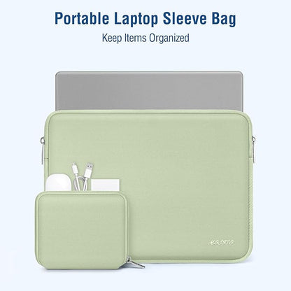 MOSISO Laptop Case 13.3 inch, 13-13.3 inch Laptop Sleeve Bag Compatible with MacBook Air/Pro 13/Pro 14 M5 M4 M3 M2 M1, HP Dell ASUS Lenovo, Neoprene Computer Sleeve Bag with Small Case, Sage Green