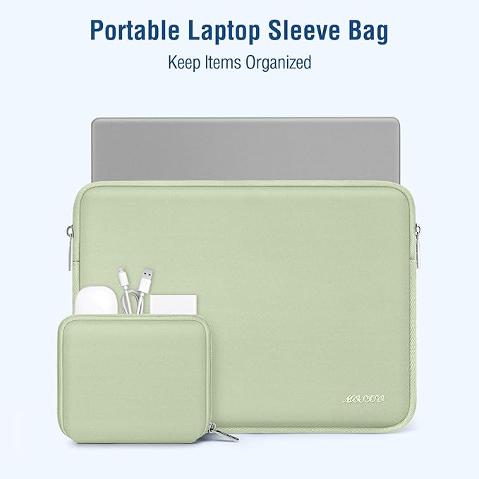 MOSISO Laptop Case 13 inch, 13 inch Laptop Sleeve Bag Compatible with MacBook Air 13 M4 M3 M2 M1 2025-2018 / Pro 13 M2 M1 2025-2016, Neoprene Computer Sleeve Bag with Small Case, Sage Green
