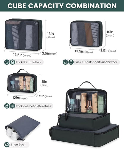 LOVEVOOK Carry on Backpack, 45L Large Travel Backpack for Women Men Airline Approved, Expandable Large Suitcase Backpacks With 4 Packing Cubes, Aer Travel Pack 3, Water Resistant Weekender Bag