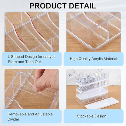 Tatuo 4 Pcs Cable Organizer Box with Wire Ties, Plastic Cord Storage Box with Lid, Electronics Organizer for Home Office Desk Organizers and Accessories (Clear,White)