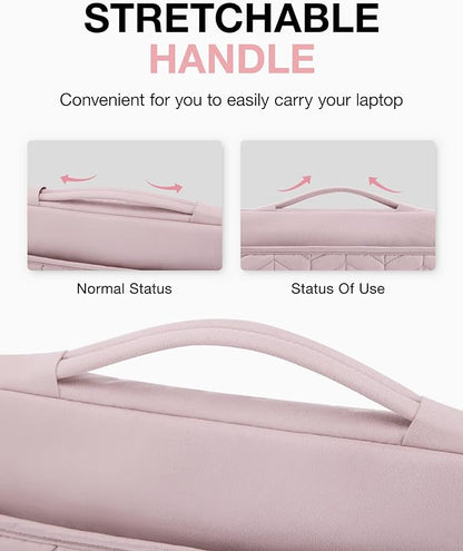 BAGSMART 13-14 inch Laptop Sleeve with Handle, Puffy Padded Case Accessories Bag, MacBook Fitted Air Pro 13.3 14 inch, Computer Dell,HP
