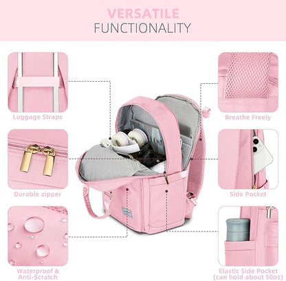 LARVENDER Luggage Sets 3 Piece, Hardside PP Carry On Suitcase with 360° Spinner Wheels TSA Lock Luggage Sets for Women, Orchid Pink