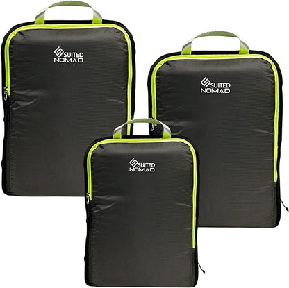 SUITEDNOMAD Ultralight Compression Packing Cubes Set, Suitcase and Backpack Travel Organizer Bags