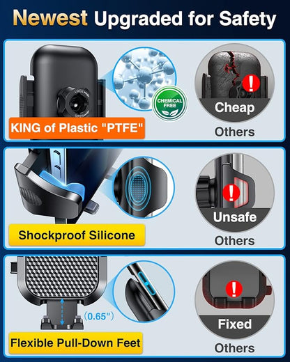 VANMASS [Pro Version] Universal Car Phone Mount [2025 Super Suction Cup] Phone Holder for Car, Cell Phone Car Mount for Windshield Dash Vent Truck Stand for iPhone 17 Pro Max 16 15 14 Samsung Android